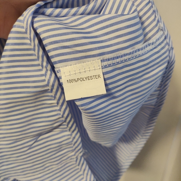 Pinstripe off the shoulder romper - Picture 4 of 4